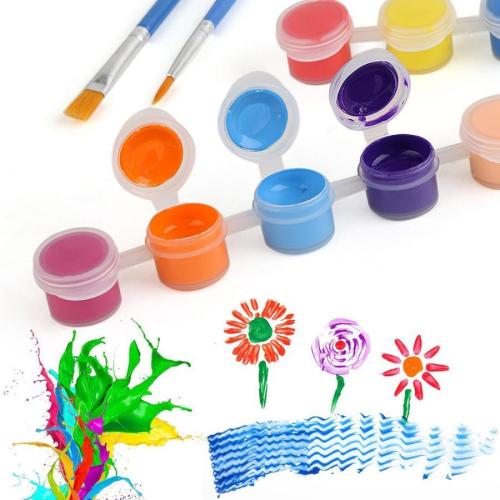 18/24 Colors Acrylic Paints With 2 Brushs Pigment Set ART6205