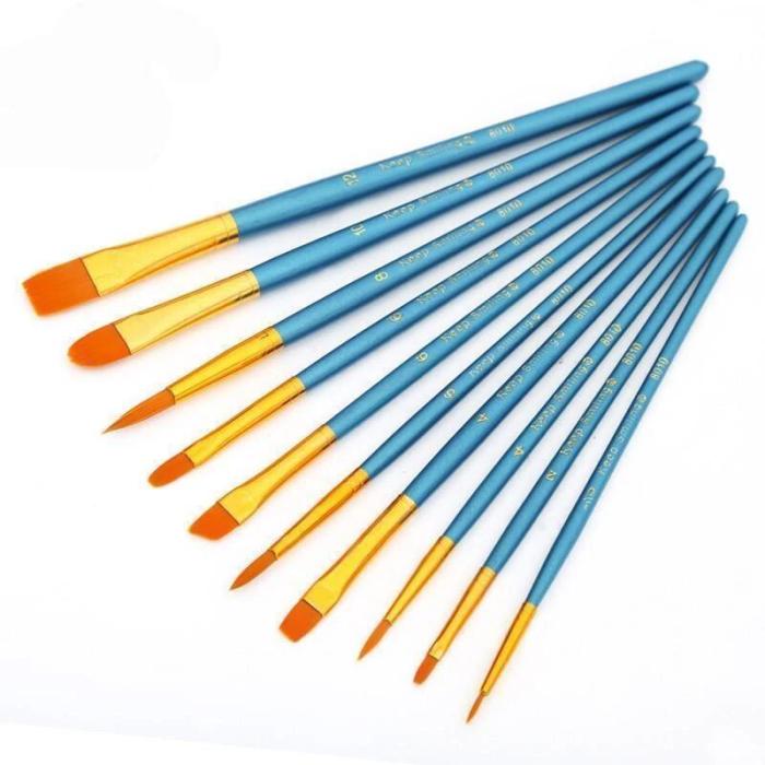 10x High Quality Paint Brushes Diy Paint By Numbers PB9001