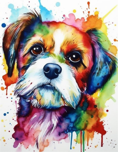 Dog Paint By Numbers Kits UK MJ9165