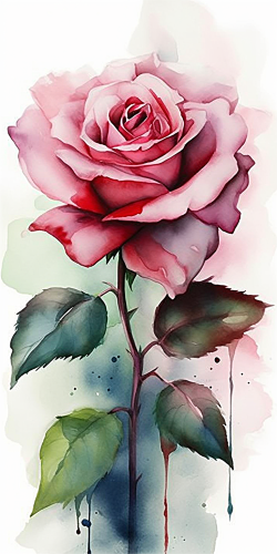 Rose Diy Paint By Numbers Kits UK For Adult Kids MJ2678