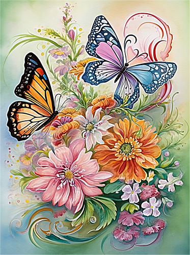Butterfly Diy Paint By Numbers Kits UK For Adult Kids MJ2793