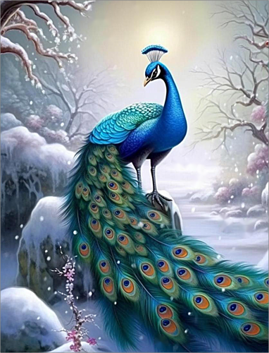 Peacock Paint By Numbers Kits UK MJ1606