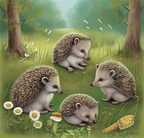 Hedgehog Paint By Numbers Kits UK MJ9667