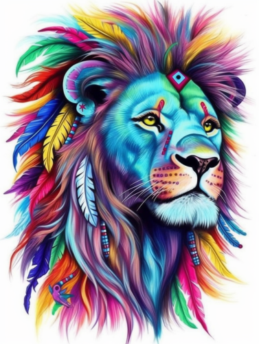 Lion Paint By Numbers Kits UK MJ9215