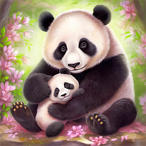 Panda Diy Paint By Numbers Kits UK For Adult Kids MJ8063