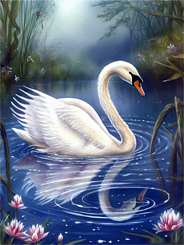 Swan Paint By Numbers Kits UK MJ9883