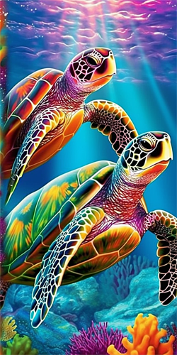 Turtle Diy Paint By Numbers Kits UK For Adult Kids MJ1983