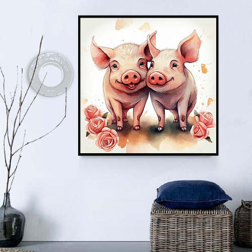 Pig Diy Paint By Numbers Kits UK For Adult Kids MJ8177