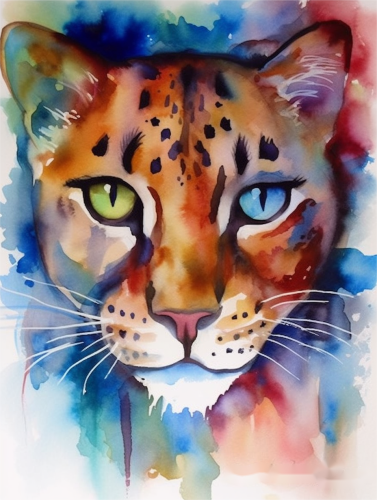 Leopard Paint By Numbers Kits UK MJ9449