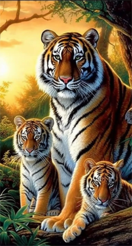 Tiger Diy Paint By Numbers Kits UK For Adult Kids MJ1217