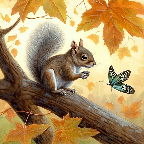 Squirrel Diy Paint By Numbers Kits UK For Adult Kids MJ1858