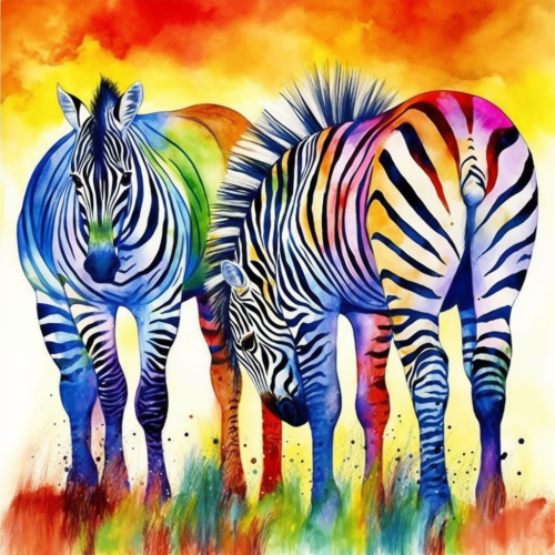 Zebra Diy Paint By Numbers Kits UK For Adult Kids MJ9478