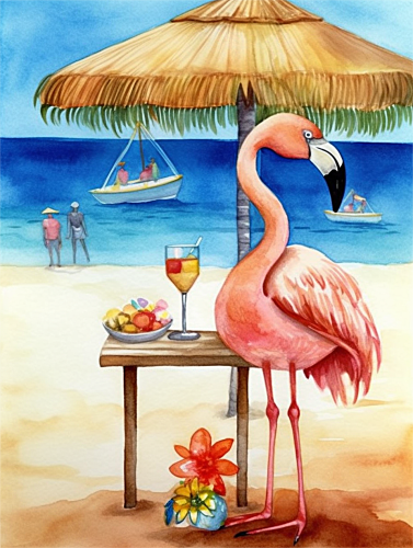 Flamingo Paint By Numbers Kits UK MJ9637