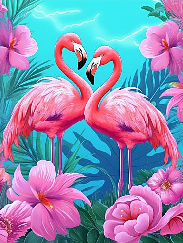 Flamingo Paint By Numbers Kits UK MJ9644