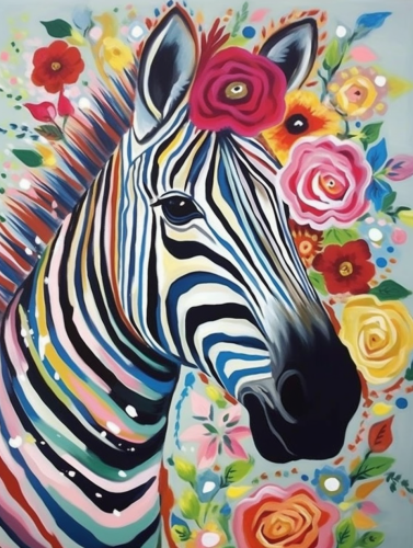 Zebra Diy Paint By Numbers Kits UK For Adult Kids MJ9494