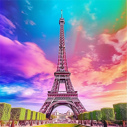 Eiffel Tower Diy Paint By Numbers Kits UK For Adult Kids MJ8350