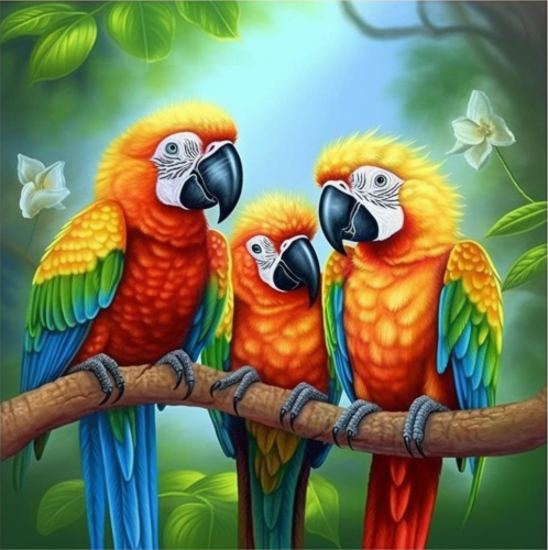 Parrot Paint By Numbers Kits UK MJ2310