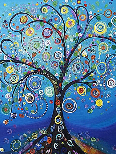 Tree Diy Paint By Numbers Kits UK For Adult Kids MJ8684