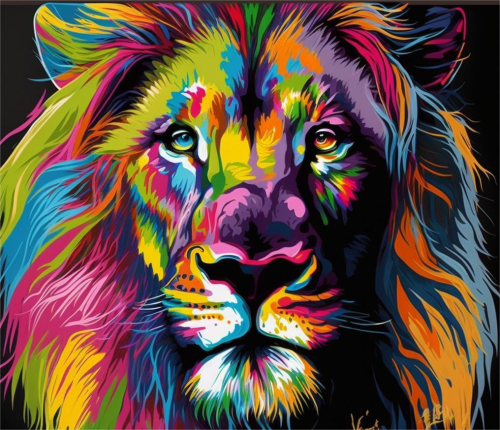 Lion Paint By Numbers Kits UK MJ9209