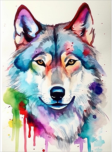 Wolf Diy Paint By Numbers Kits UK For Adult Kids MJ1463