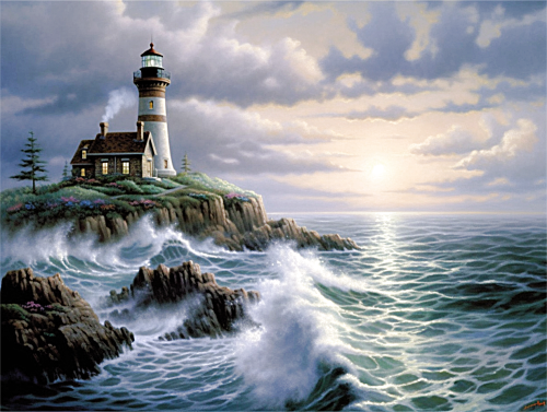 Lighthouse Paint By Numbers Kits UK MJ8438