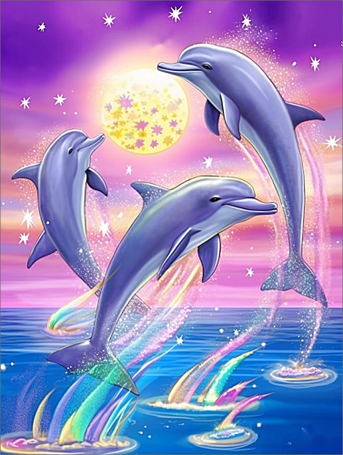 Dolphin Diy Paint By Numbers Kits UK For Adult Kids MJ1761