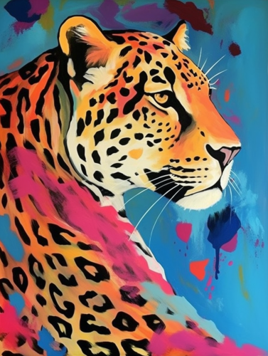 Leopard Paint By Numbers Kits UK MJ9455