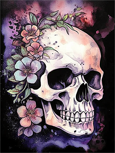 Skull Paint By Numbers Kits UK MJ2061