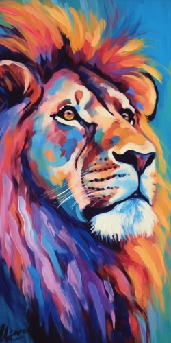 Lion Diy Paint By Numbers Kits UK For Adult Kids MJ9195
