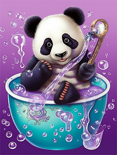 Panda Diy Paint By Numbers Kits UK For Adult Kids MJ8090
