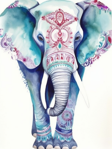 Elephant Paint By Numbers Kits UK MJ1318