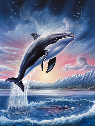 Dolphin Diy Paint By Numbers Kits UK For Adult Kids MJ1752