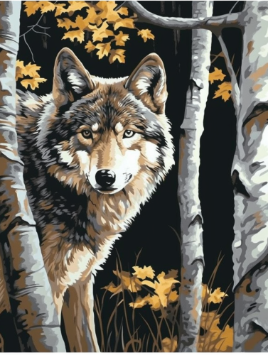 Wolf Diy Paint By Numbers Kits UK For Adult Kids MJ1459