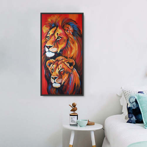 Lion Diy Paint By Numbers Kits UK For Adult Kids MJ9197