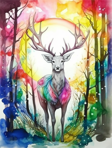 Deer Paint By Numbers Kits UK MJ9309