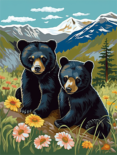 Bear Paint By Numbers Kits UK MJ2206