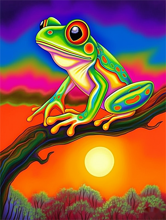 Frog Diy Paint By Numbers Kits UK For Adult Kids MJ1929