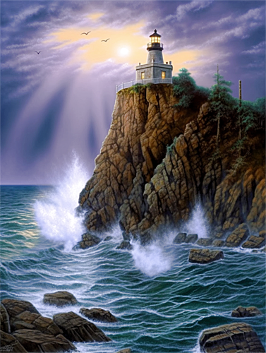 Lighthouse Paint By Numbers Kits UK MJ8426