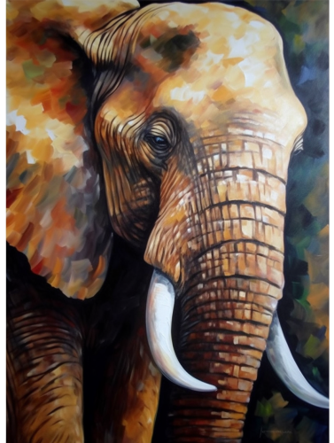Elephant Paint By Numbers Kits UK MJ1376