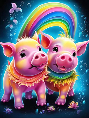 Pig Paint By Numbers Kits UK MJ8188