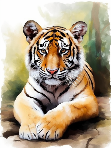 Tiger Diy Paint By Numbers Kits UK For Adult Kids MJ1279