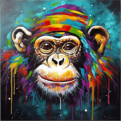 Monkey Paint By Numbers Kits UK MJ9598