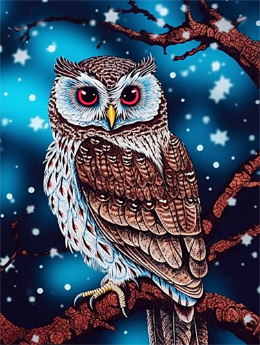 Owl Paint By Numbers Kits UK MJ9798