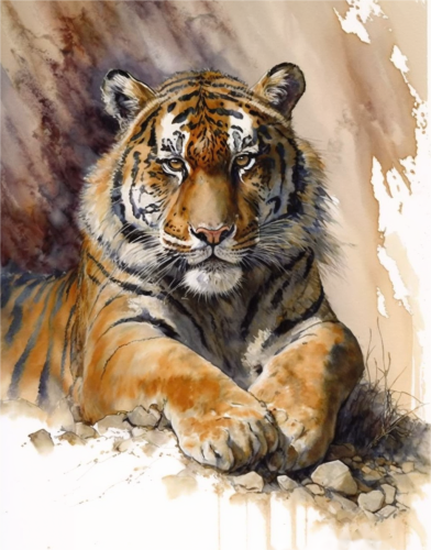 Tiger Diy Paint By Numbers Kits UK For Adult Kids MJ1229