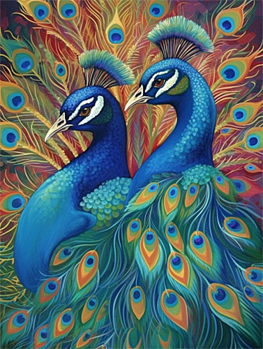 Peacock Paint By Numbers Kits UK MJ1629