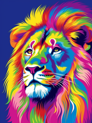 Lion Paint By Numbers Kits UK MJ9212