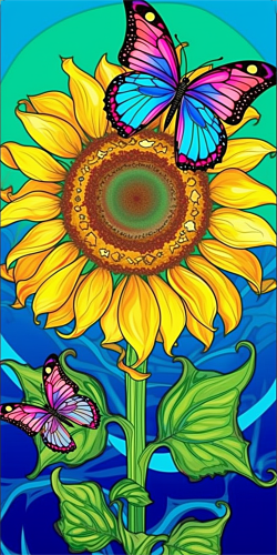 Sunflower Diy Paint By Numbers Kits UK For Adult Kids MJ2737