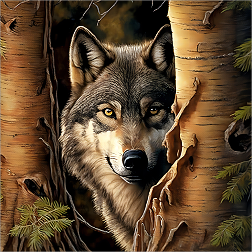 Wolf Paint By Numbers Kits UK MJ1399