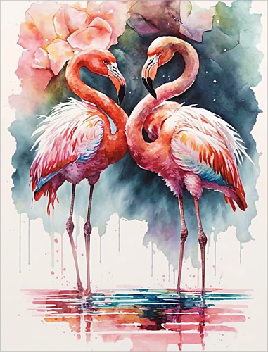 Flamingo Paint By Numbers Kits UK MJ9664