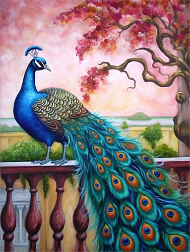 Peacock Paint By Numbers Kits UK MJ1608